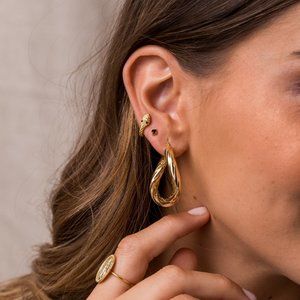 Serpent Hoop  Serpent Earrings  Tiny Hoops  Hoops Earrings  Gold Earrings
